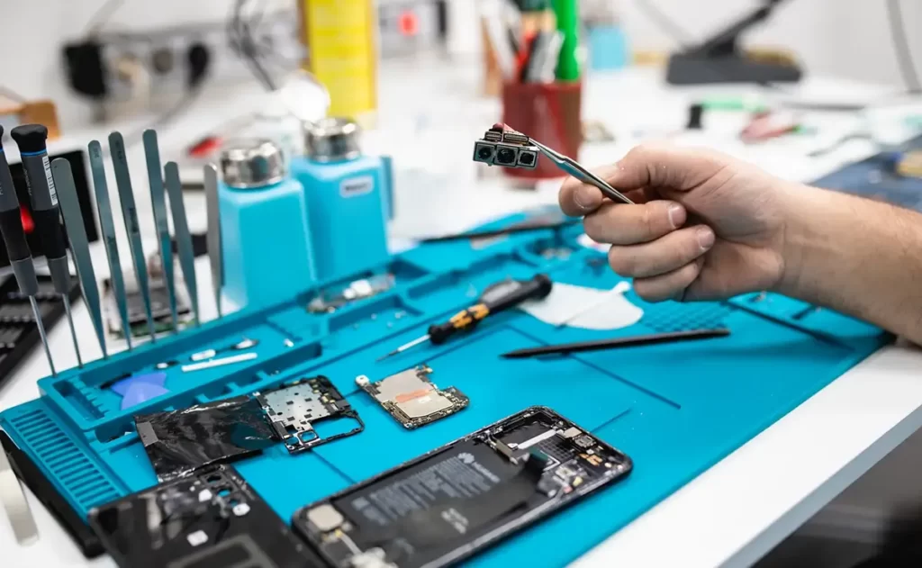 Técnico realizando manutenção